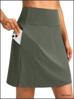 18-Inch High Waist Skort with 3 Pockets for Tennis Golf Athletic Wear